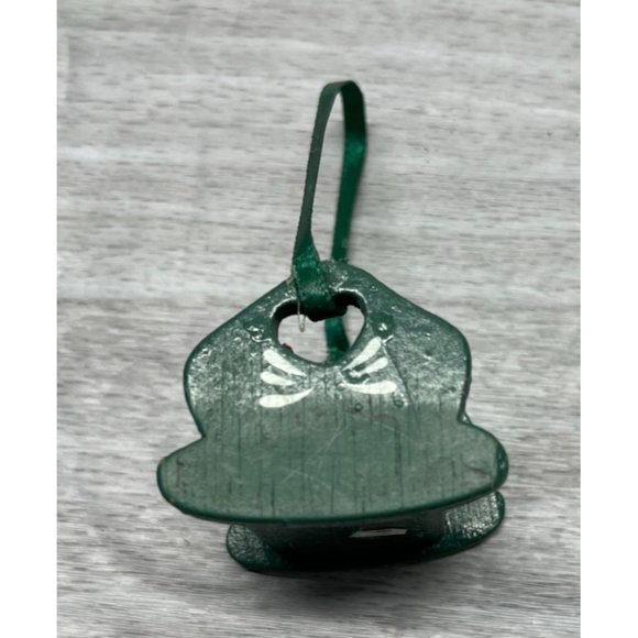 Green Baby Cradle Christmas Tree Ornament Wood Vintage Rock a Bye 1.25 Inch - Picture 7 of 7